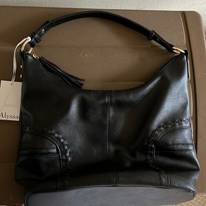 Hobo bag with animal print lining, only worn once very cute!!